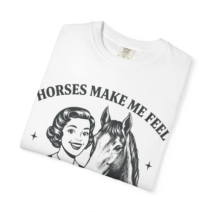 Horse Lover T-Shirt Horses Make Me Feel Less Murdery Vintage Graphic - alternate view