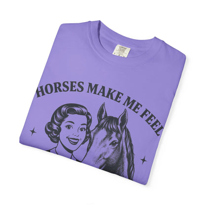 Horse Lover T-Shirt — "Horses Make Me Feel Less Murdery" Vintage Graphic