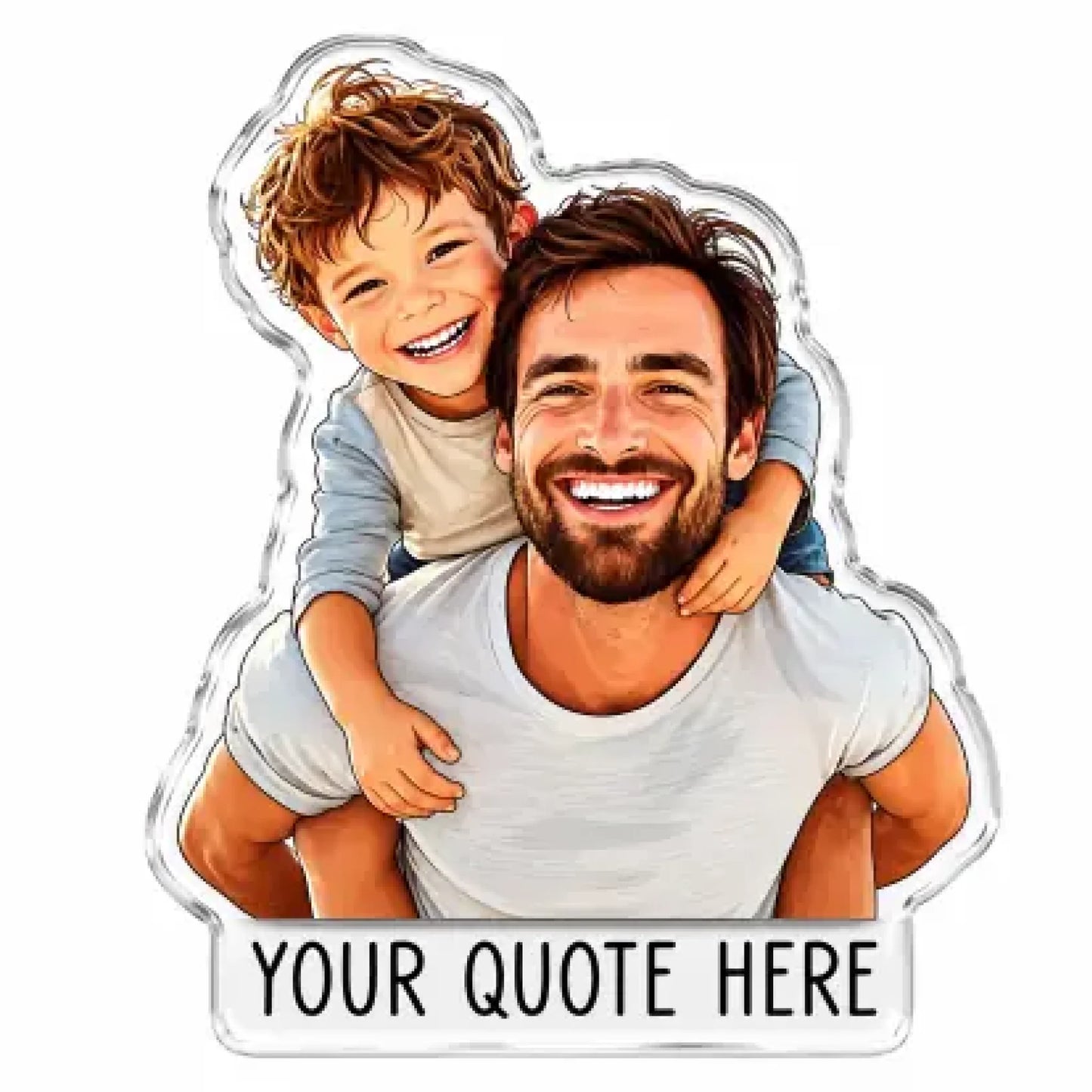 Personalized Portrait From Photo Dad And Kids Magnet
