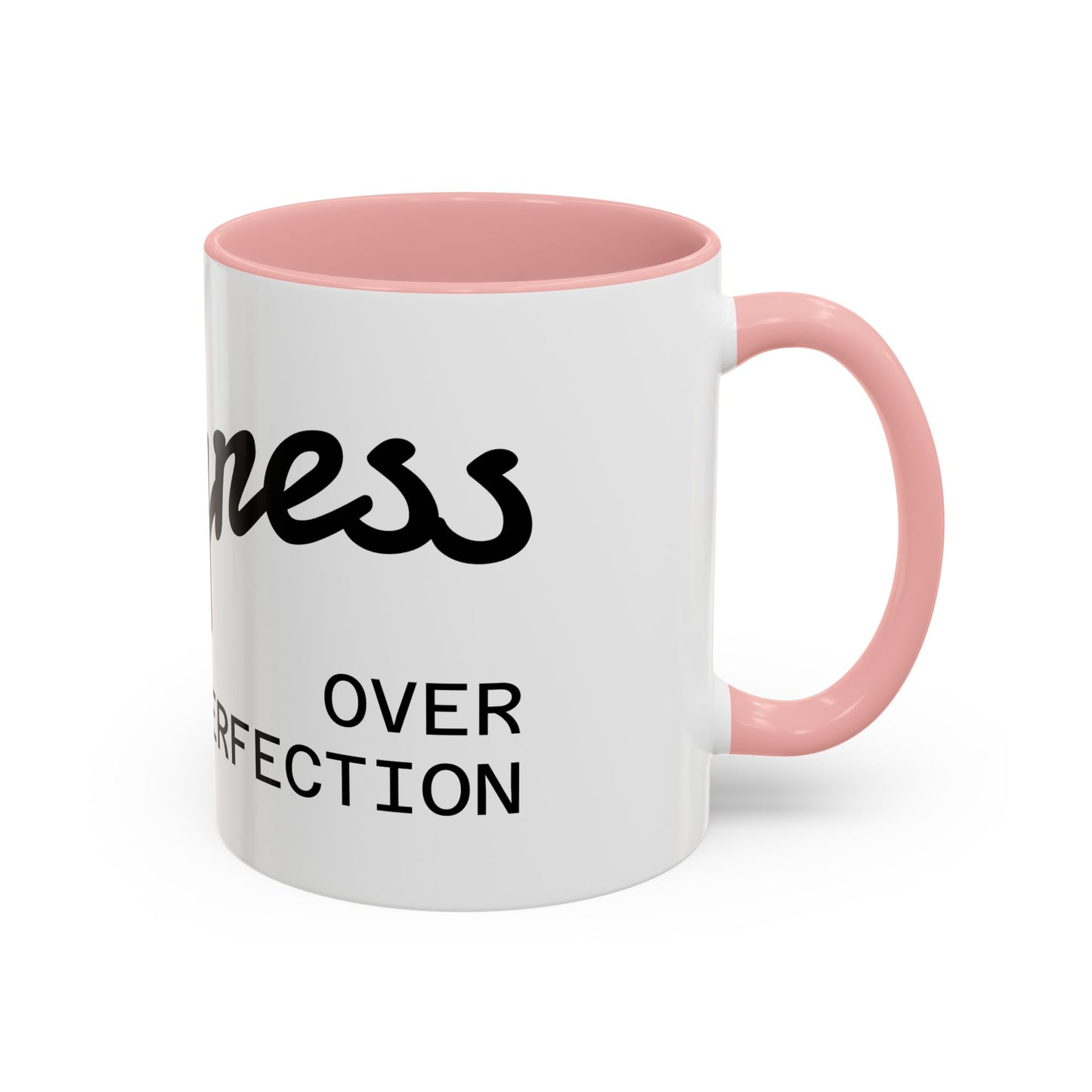 Happiness Over Perfection Accent Coffee Mug – Inspirational Ceramic Tea Cup (11/15oz)