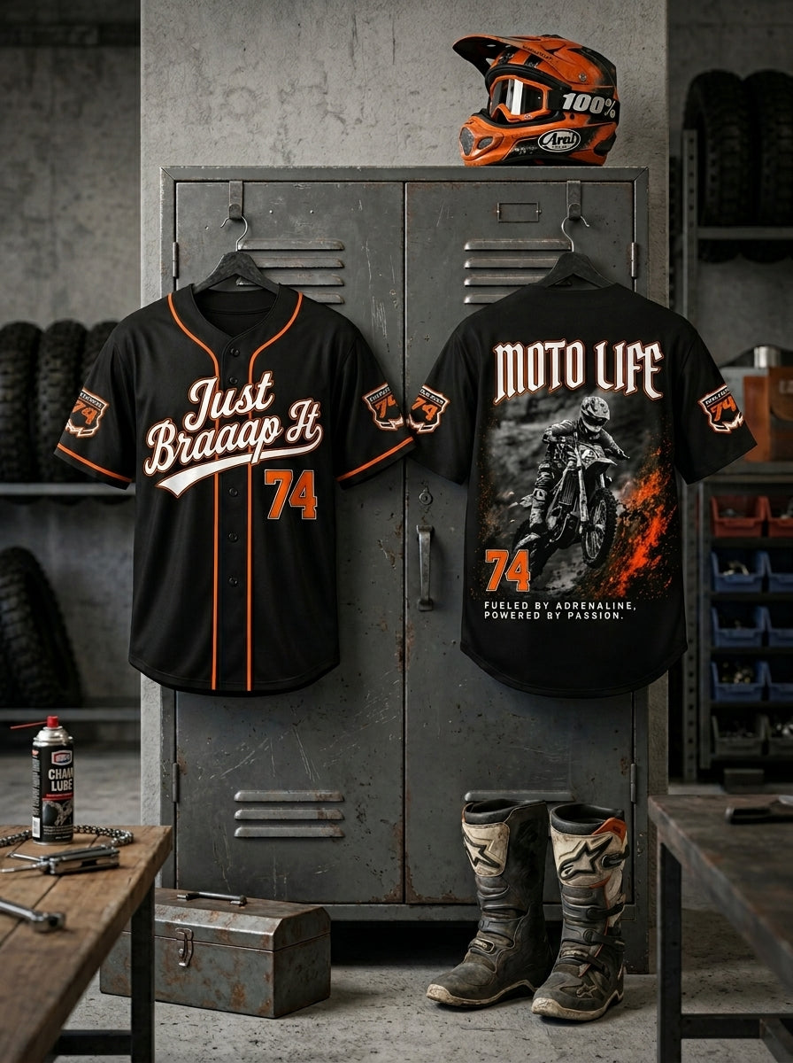 Just Braaap It Motocross Braaap Lover Collection Baseball Jersey