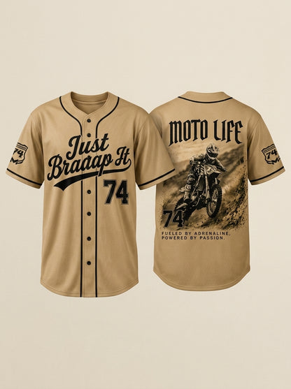 Just Braaap It Motocross Braaap Lover Collection Baseball Jersey
