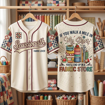 Sewciopath Sewer Quilter Baseball Jersey - Quilt Lover Gift Shirt