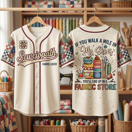 Sewciopath Sewer Quilter Baseball Jersey - Quilt Lover Gift Shirt