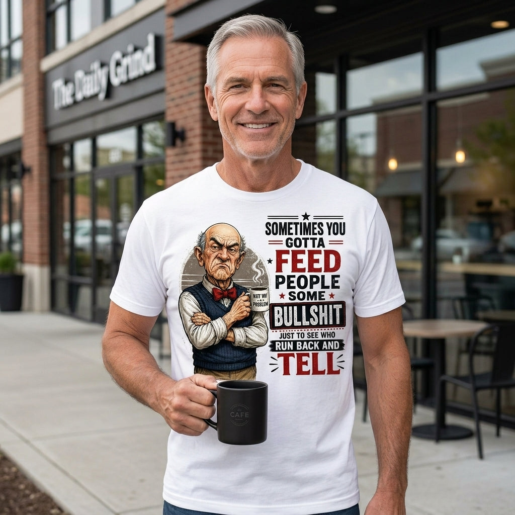 Sometimes You Gotta Feed People Bullshit Funny Old Man Shirt