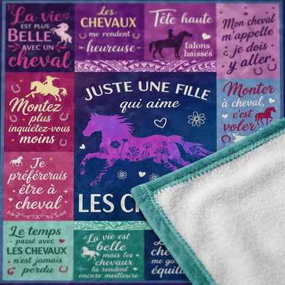 Just A Girl Love Horse FRE Custom Fleece Blanket - Personalized Gift
