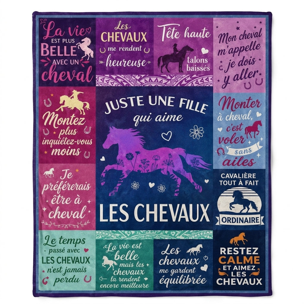 Just A Girl Love Horse FRE Custom Fleece Blanket - Personalized Gift