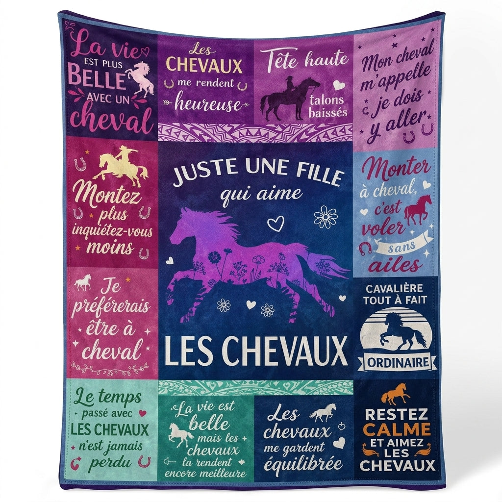 Just A Girl Love Horse FRE Custom Fleece Blanket - Personalized Gift