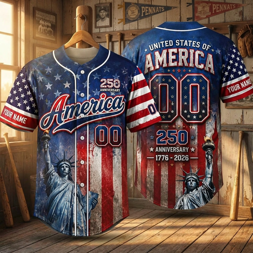 American Pride 250th Anniversary US Unisex Baseball Jersey 2