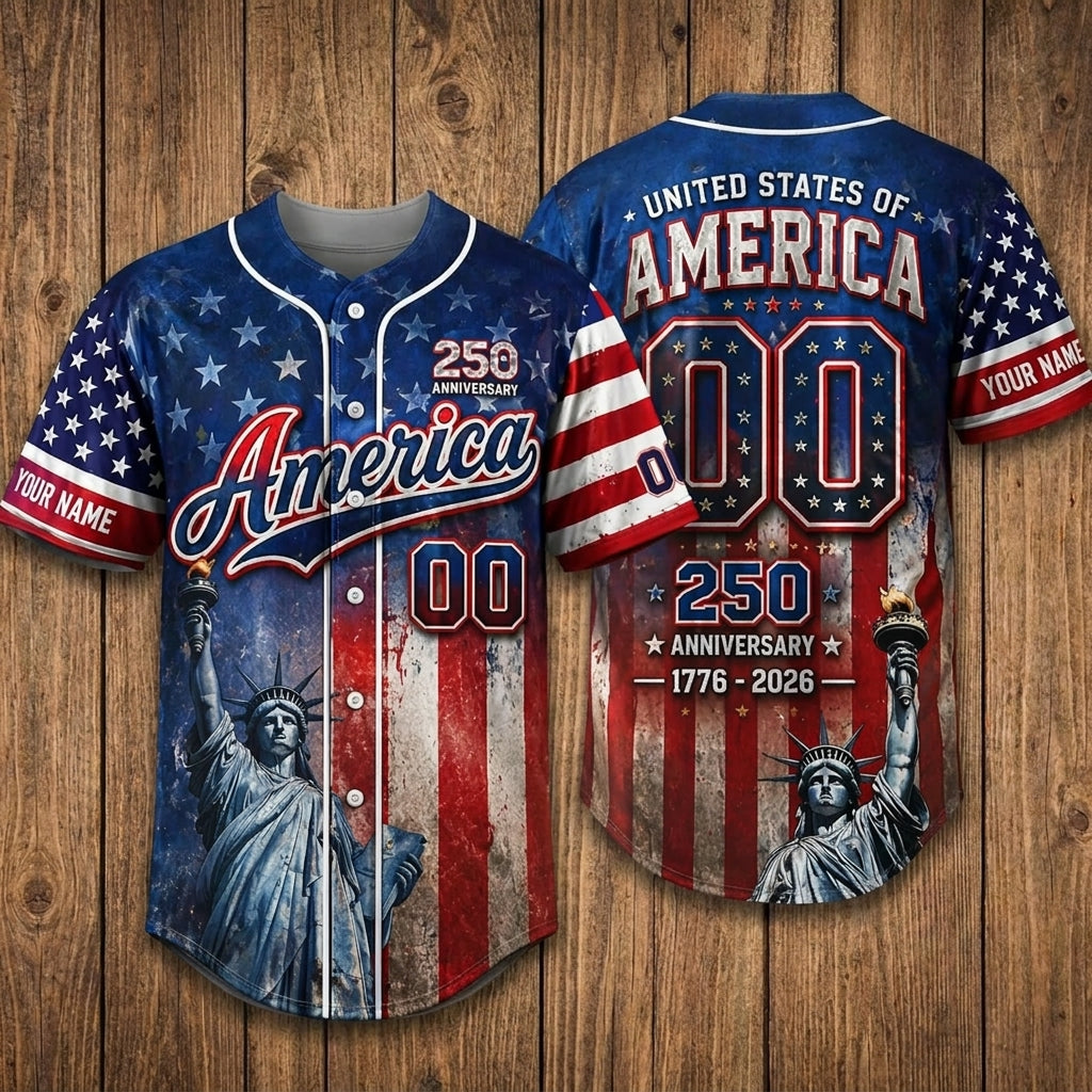 American Pride 250th Anniversary US Unisex Baseball Jersey 2
