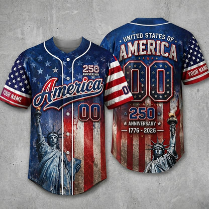 American Pride 250th Anniversary US Unisex Baseball Jersey 2