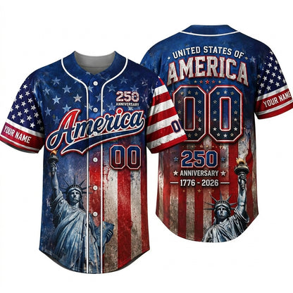 American Pride 250th Anniversary US Unisex Baseball Jersey 2
