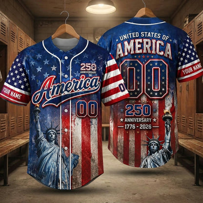 American Pride 250th Anniversary US Unisex Baseball Jersey 2