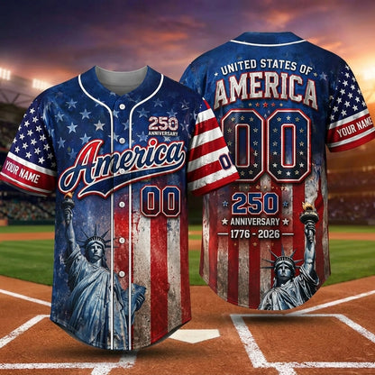 American Pride 250th Anniversary US Unisex Baseball Jersey 2