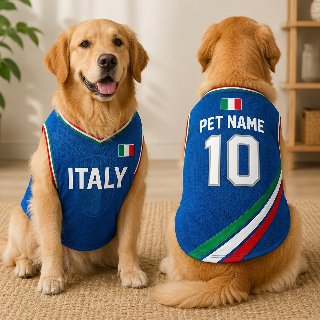 Custom Soccer All-Over Print Mesh Pet Jersey - Personalized Dog Cat Jersey