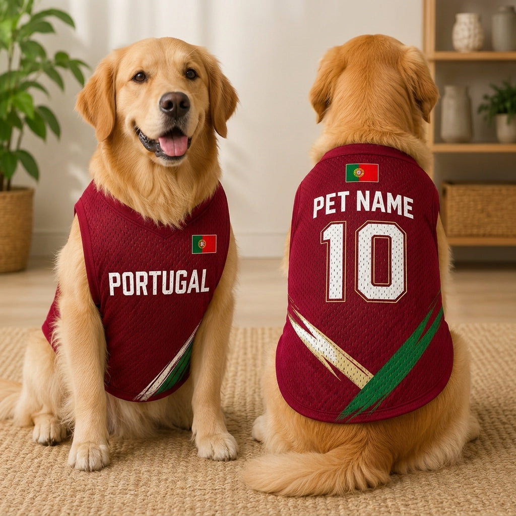 Custom Soccer All-Over Print Mesh Pet Jersey - Personalized Dog Cat Jersey