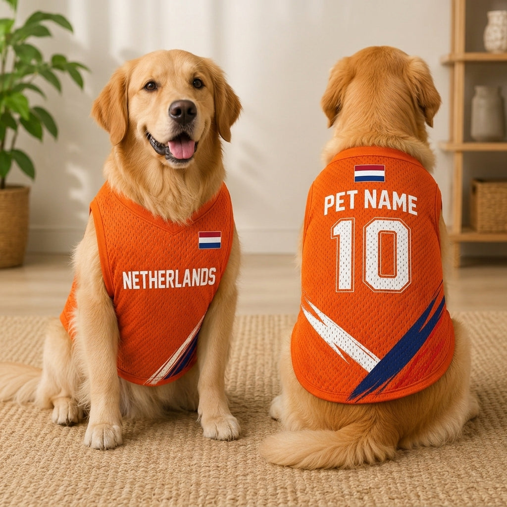 Custom Soccer All-Over Print Mesh Pet Jersey - Personalized Dog Cat Jersey