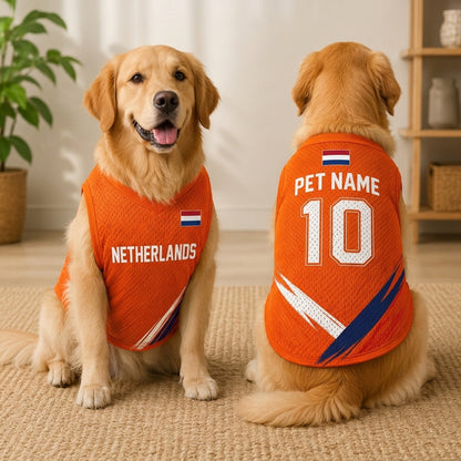 Custom Soccer All-Over Print Mesh Pet Jersey - Personalized Dog Cat Jersey