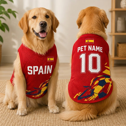 Custom Soccer All-Over Print Mesh Pet Jersey - Personalized Dog Cat Jersey