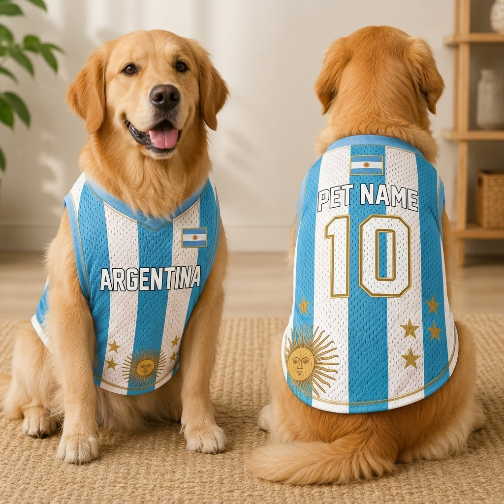 Custom Soccer All-Over Print Mesh Pet Jersey - Personalized Dog Cat Jersey