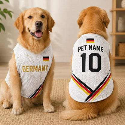 Custom Soccer All-Over Print Mesh Pet Jersey - Personalized Dog Cat Jersey