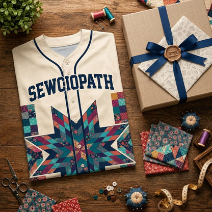 I'll Be In My Office Sewer Quilter Baseball Jersey - Quilt Lover Gift Shirt (Style 4)
