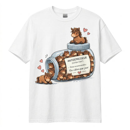 T-Shirt Cheval Antidépresseur Humoristique – Cadeau Amoureux des Chevaux