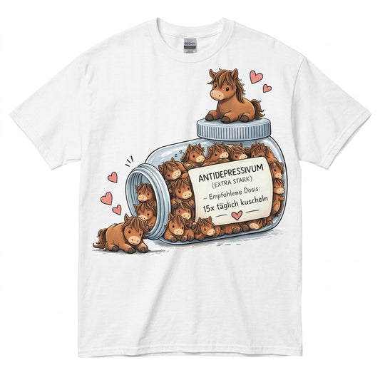 Lustiges Pferde Antidepressivum Shirt – Süßes Pferdeliebhaber Geschenk