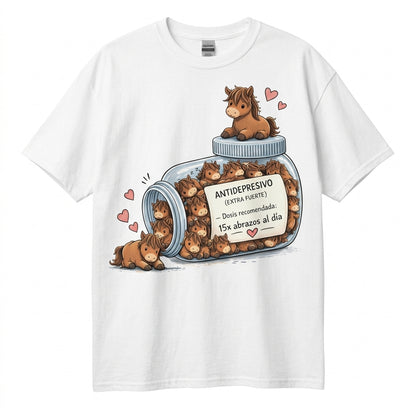 Camiseta Antidepresivo de Caballos Divertida – Regalo para Amantes de los Caballos