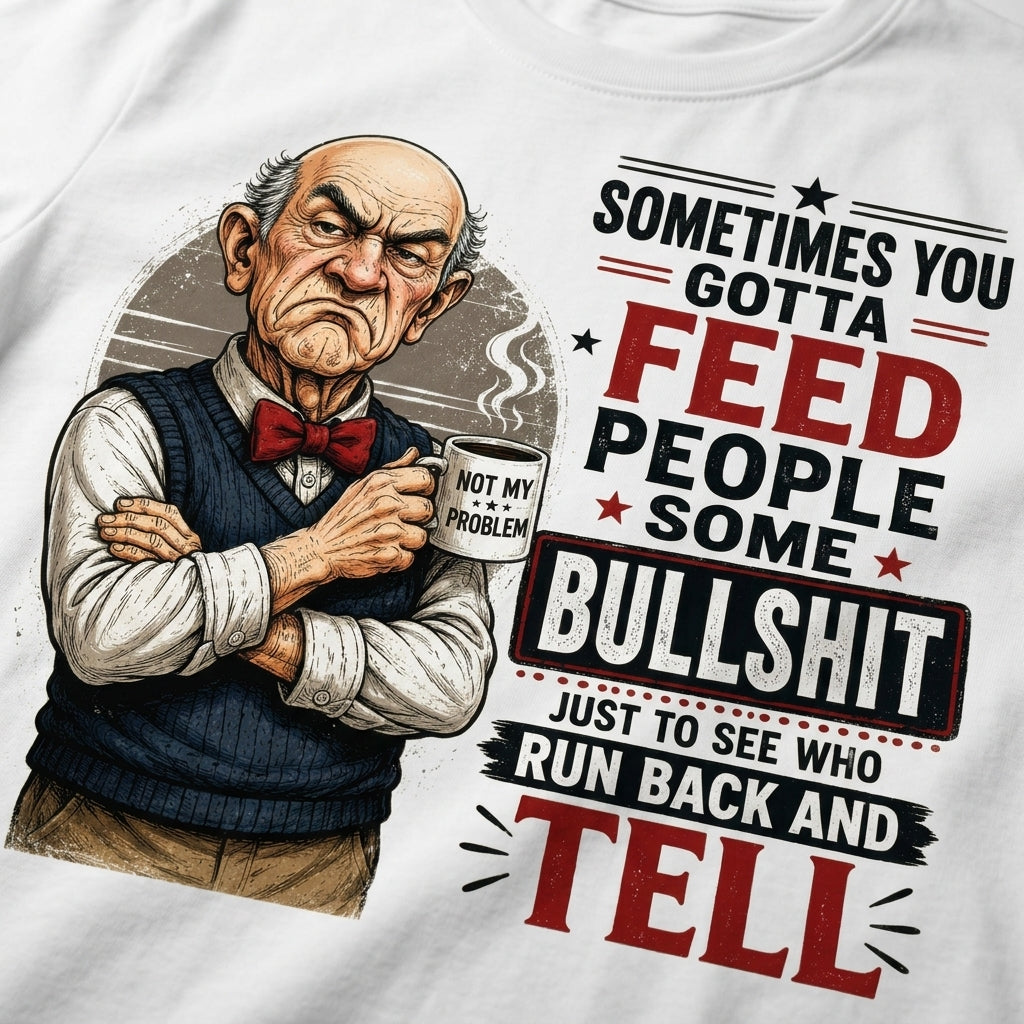 Sometimes You Gotta Feed People Bullshit Funny Old Man Shirt