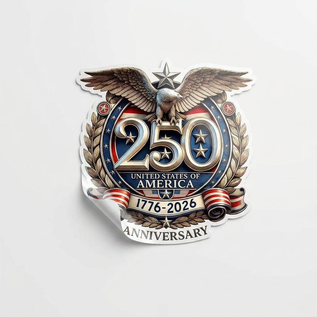 250 Years USA Flag Sticker — 1776–2026 Patriotic Die-Cut Decal 3