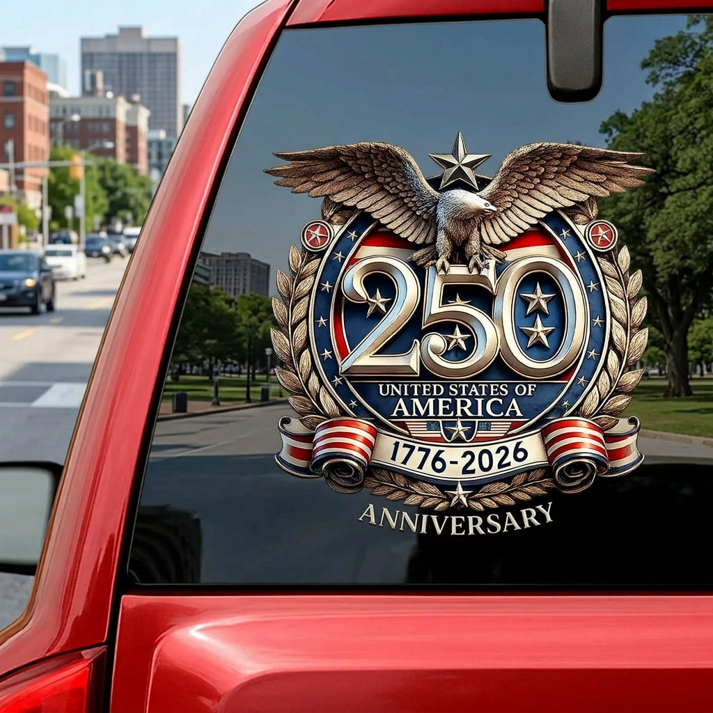 250 Years USA Flag Sticker — 1776–2026 Patriotic Die-Cut Decal 3