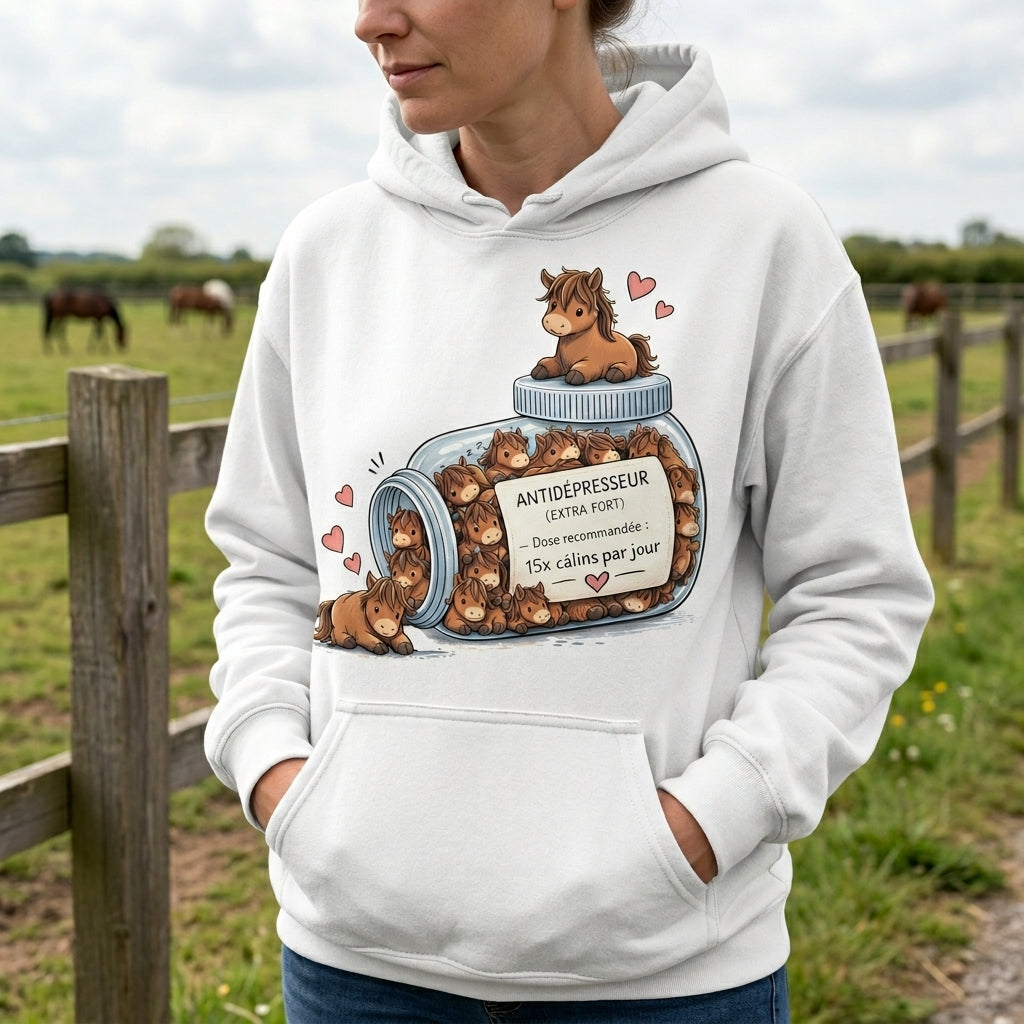 T-Shirt Cheval Antidépresseur Humoristique – Cadeau Amoureux des Chevaux