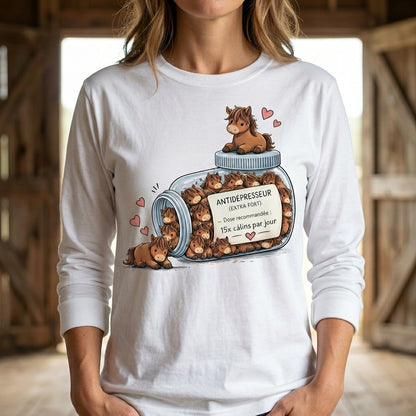T-Shirt Cheval Antidépresseur Humoristique – Cadeau Amoureux des Chevaux