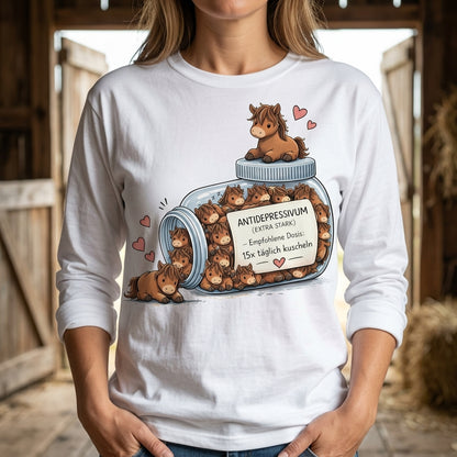 Lustiges Pferde Antidepressivum Shirt – Süßes Pferdeliebhaber Geschenk