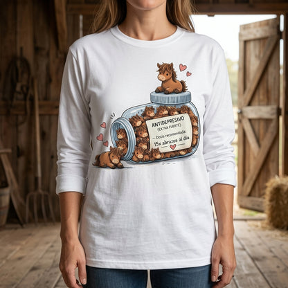 Camiseta Antidepresivo de Caballos Divertida – Regalo para Amantes de los Caballos
