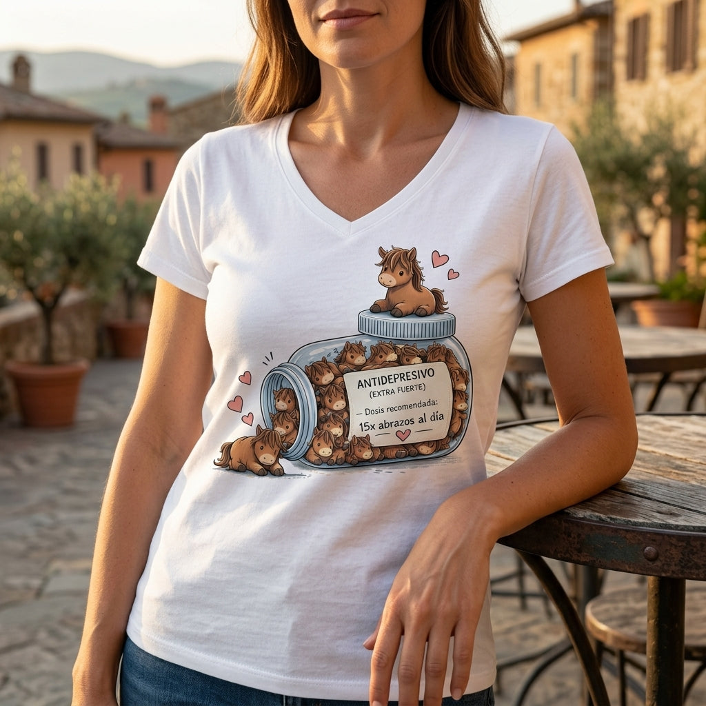 Camiseta Antidepresivo de Caballos Divertida – Regalo para Amantes de los Caballos