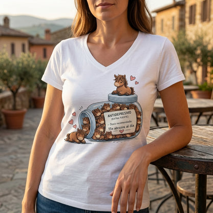 Camiseta Antidepresivo de Caballos Divertida – Regalo para Amantes de los Caballos
