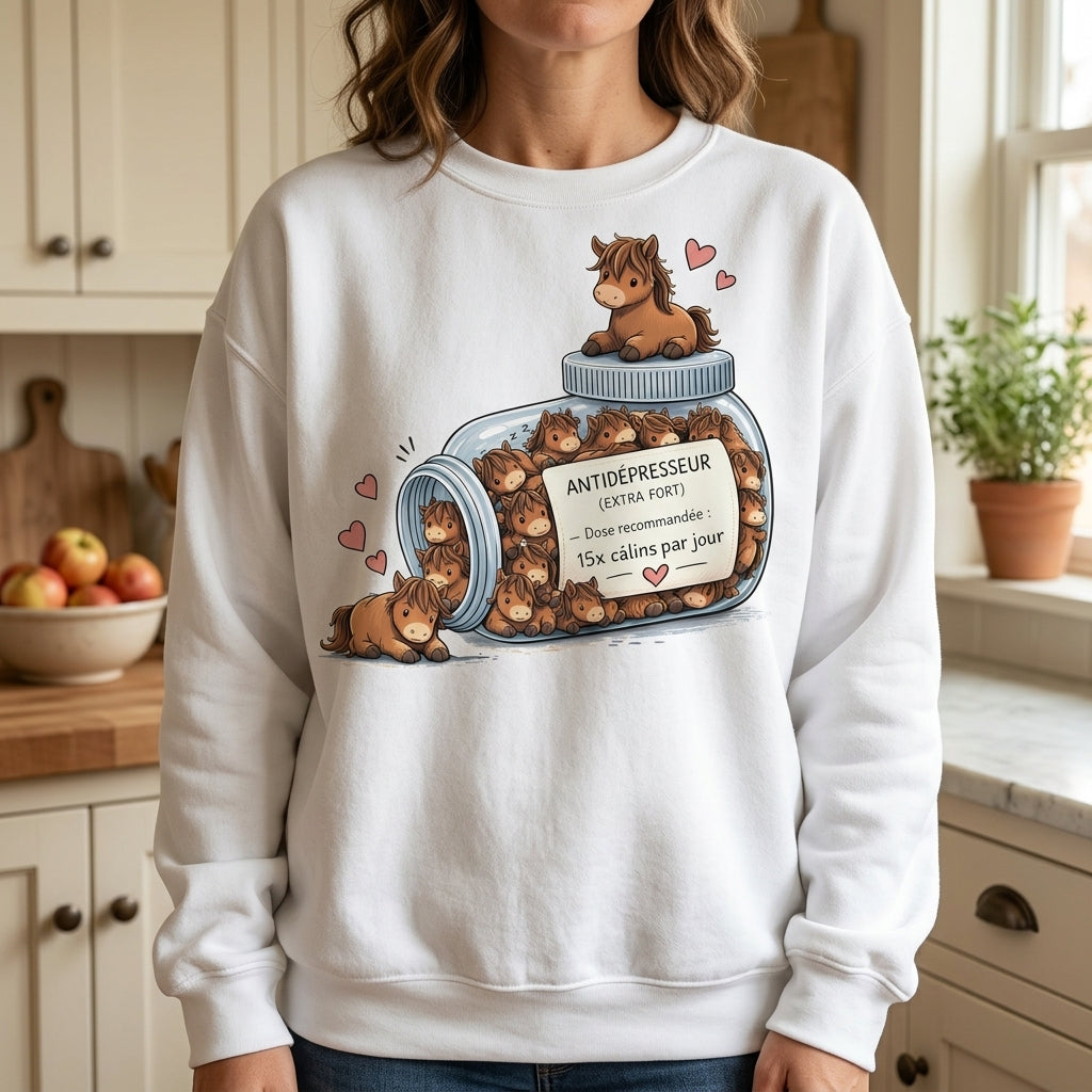 T-Shirt Cheval Antidépresseur Humoristique – Cadeau Amoureux des Chevaux
