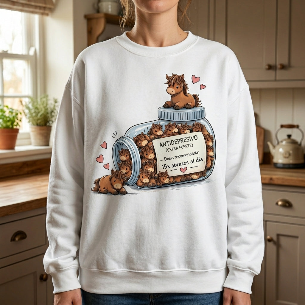 Camiseta Antidepresivo de Caballos Divertida – Regalo para Amantes de los Caballos