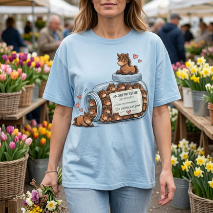 T-Shirt Cheval Antidépresseur Humoristique – Cadeau Amoureux des Chevaux