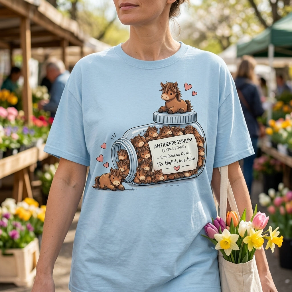 Lustiges Pferde Antidepressivum Shirt – Süßes Pferdeliebhaber Geschenk