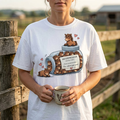 T-Shirt Cheval Antidépresseur Humoristique – Cadeau Amoureux des Chevaux