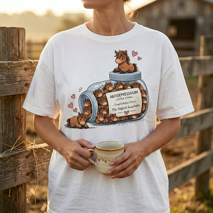 Lustiges Pferde Antidepressivum Shirt – Süßes Pferdeliebhaber Geschenk