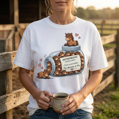 Camiseta Antidepresivo de Caballos Divertida – Regalo para Amantes de los Caballos