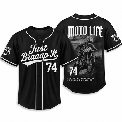 Just Braaap It Motocross Braaap Lover Collection Baseball Jersey