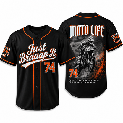 Just Braaap It Motocross Braaap Lover Collection Baseball Jersey
