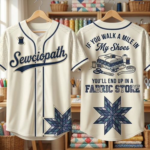 Sewciopath Fabric Lover Baseball Jersey - Style 5