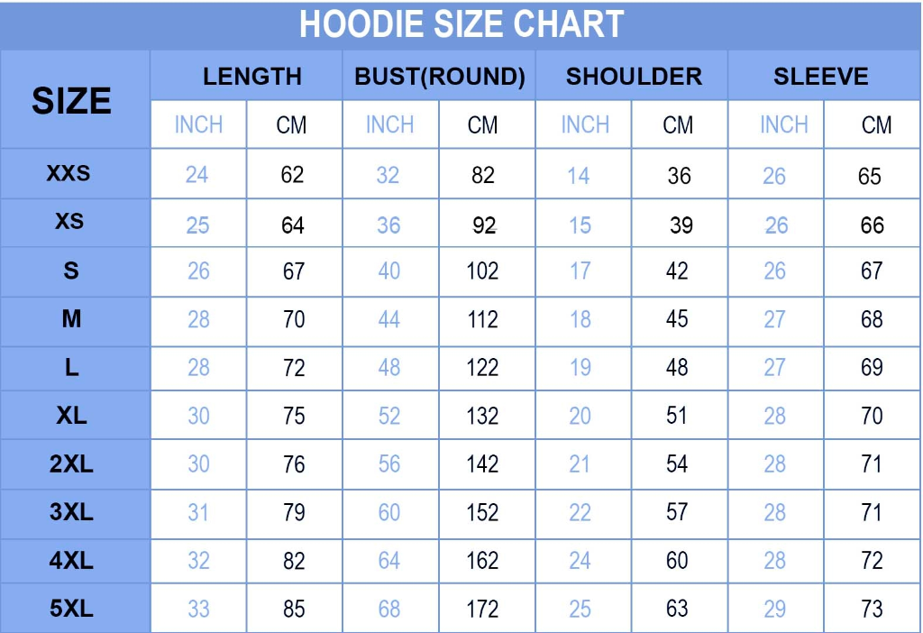 Adult Size Chart