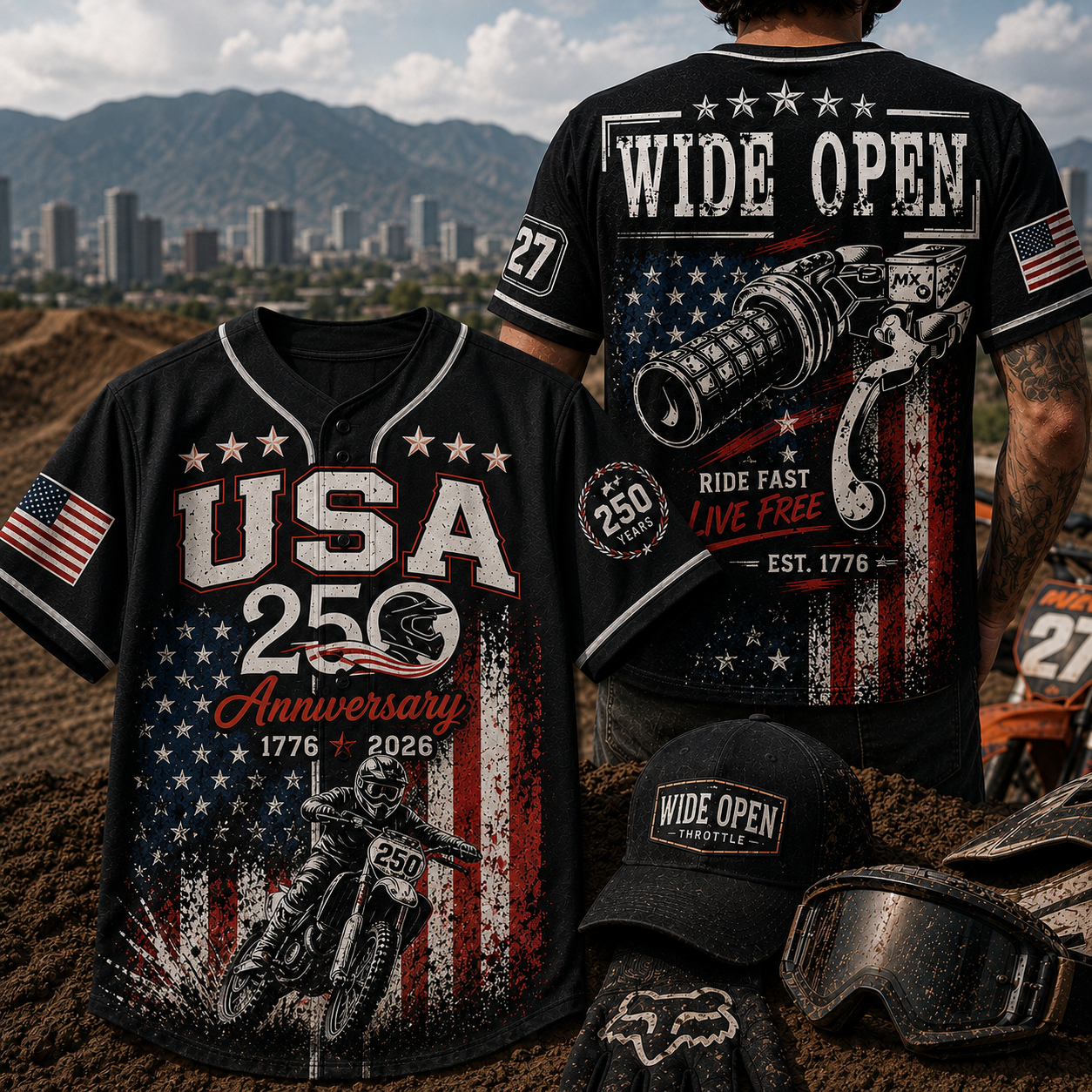 Motocross Braaap Lover A250 Collection Baseball Jersey
